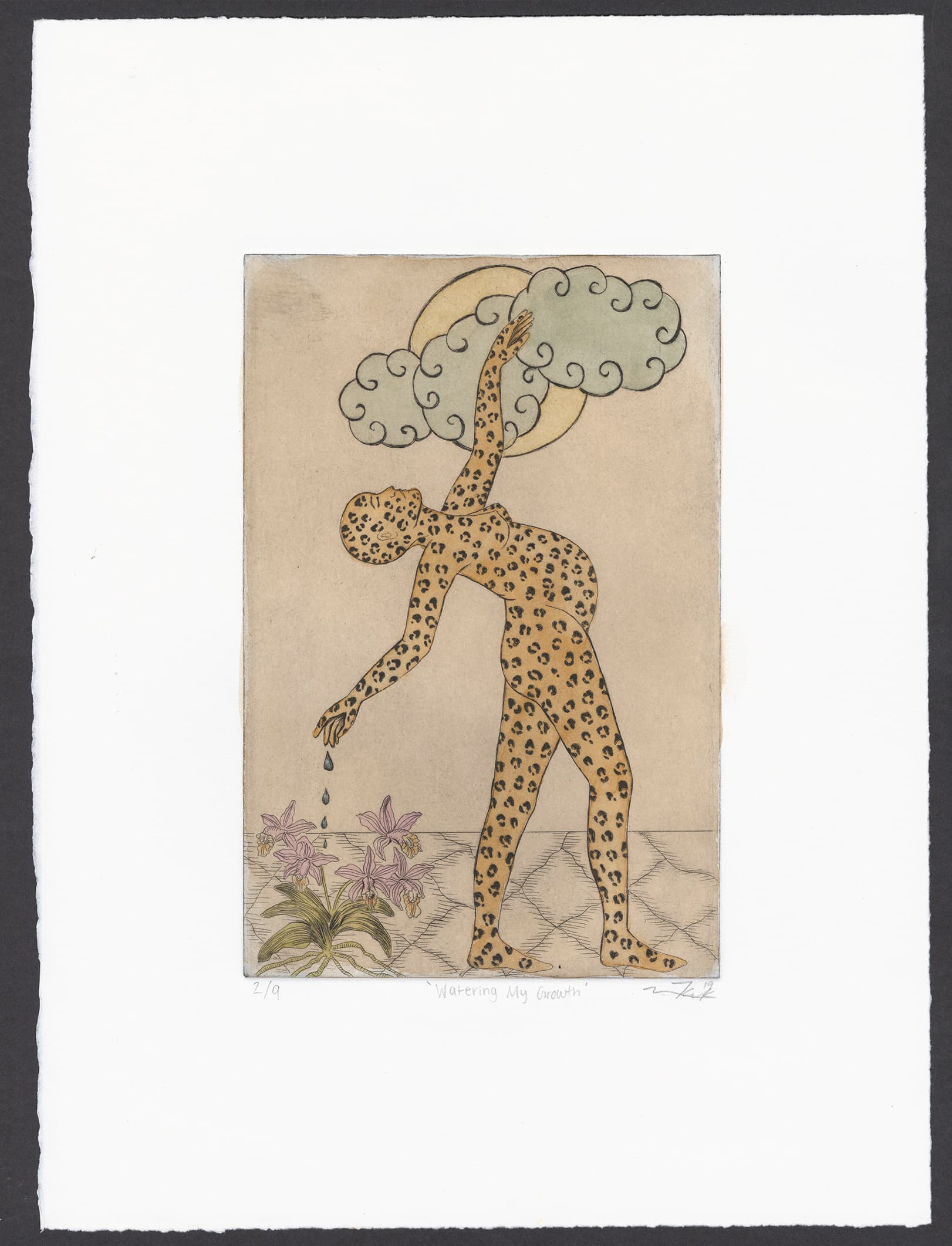Arched Figure with Leaves