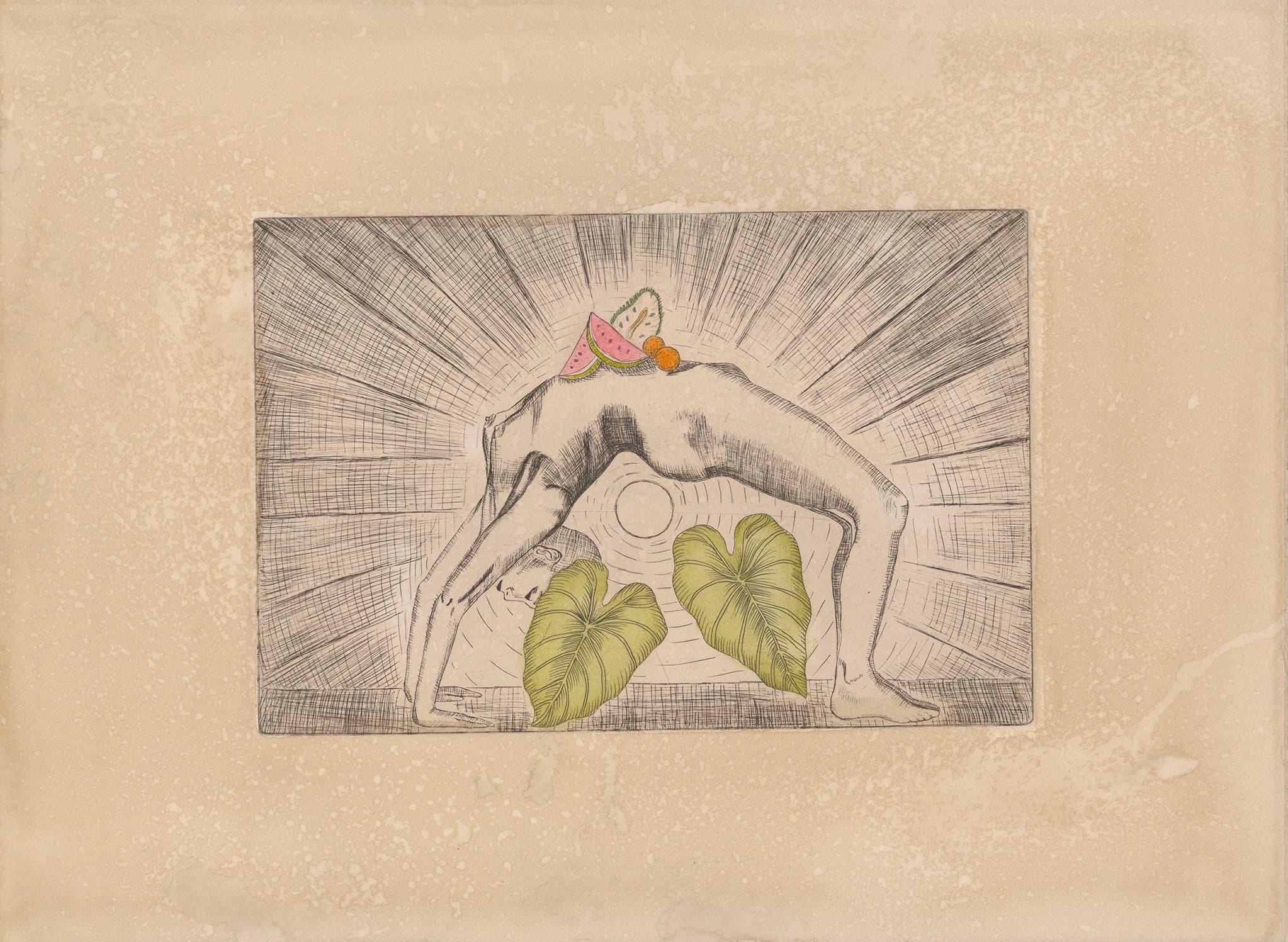 Arched Figure with Leaves